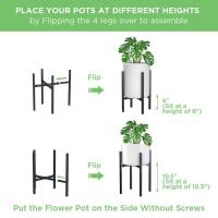 Soporte de flores de Cruz de Hierro, moderno y minimalista, para balcón, planta verde - details 2