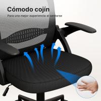 Silla de Escritorio Ergonómica con Malla Transpirable, Reposabrazos Abatibles, Silla para Ordenador de Altura Regulable, Silla Giratoria de 360 ° , Gris - details 35