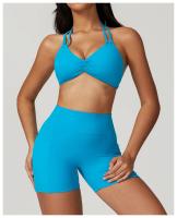 Sujetador de Yoga con cuello fruncido, ropa interior de alto impacto, Bralette acolchado de secado rápido para correr, Fitness y gimnasio - details 7