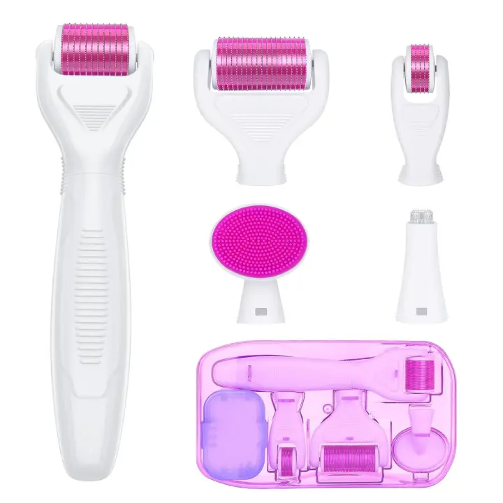 Derma Roller de Titanio Kit de Microneedling de 6 en 1 para Belleza Facial y Corporal - 1