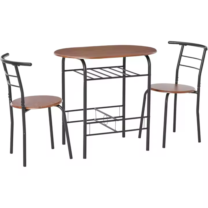 Juego de Mesa Moderno con 2 Sillas Altas y Taburetes Ideal para Comedor, Balcón, Restaurante o Bar - 1