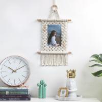 Colgante de Pared Boho con Macramé Tapiz Artesanal de Algodón Orgánico para Sala de Estar, Dormitorio y Exteriores - details 1