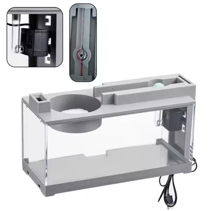 Acuario pequeño con filtro silencioso creativo para acuario, paisaje de agua corriente, luz de bomba de agua de gran capacidad - 1