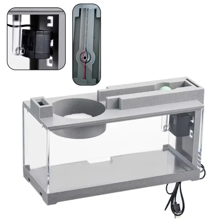 Acuario pequeño con filtro silencioso creativo para acuario, paisaje de agua corriente, luz de bomba de agua de gran capacidad - 1