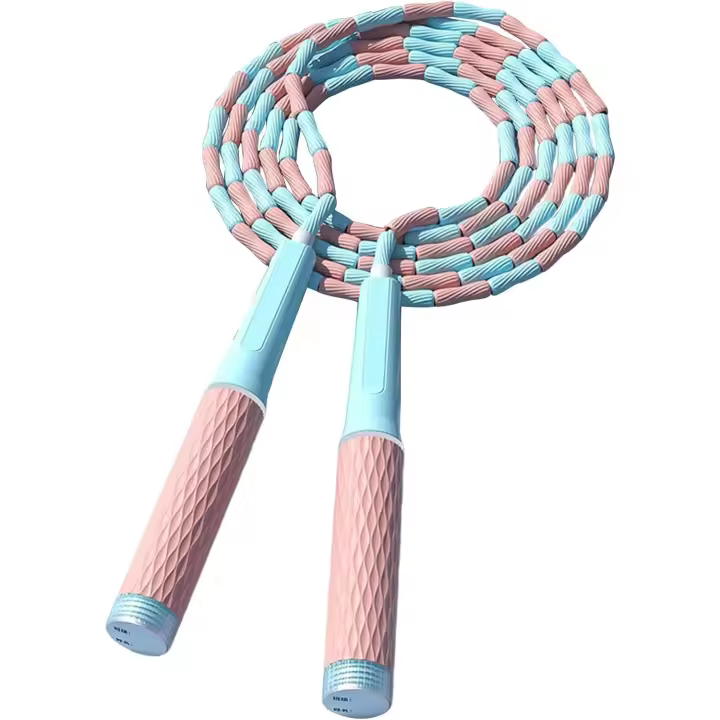 Cuerda de saltar con cuentas segmentadas, longitud ajustada, enredos libres, cuerda de Fitness para niños, hombres y mujeres - 1