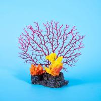 Adornos de resina para acuario, arrecife de Coral, artesanía colorida, paisaje de pecera, decoración, accesorios de plantas acuáticas artificiales simuladas - details 6