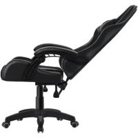 Silla para Ordenador, Silla Ergonómica para Juegos, Silla de Escritorio para Oficina con Altura Ajustable y Ruedas, Sillas de Videojuegos Color Negro/Gris. - details 4