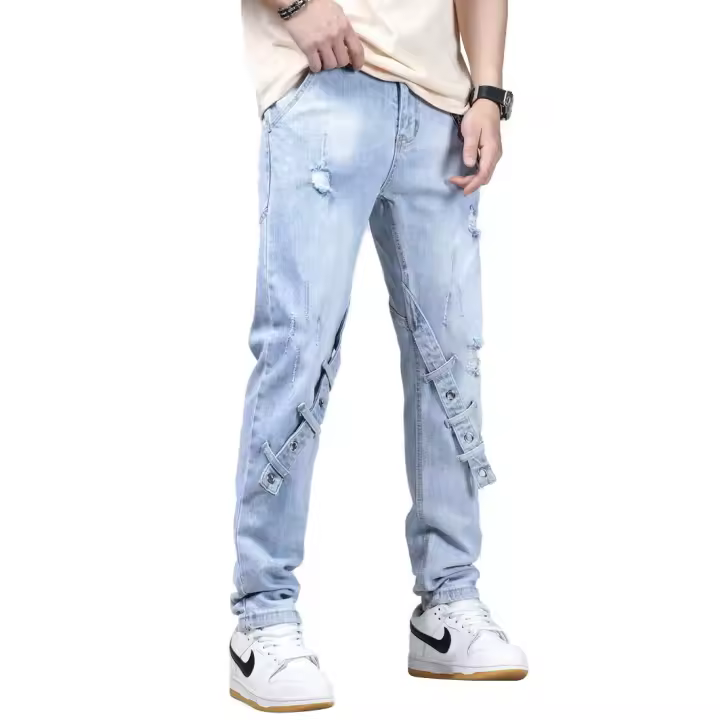 Spring Street Jeans personalizados de moda para hombres Pies pequeños Ropa delgada para hombres - 1