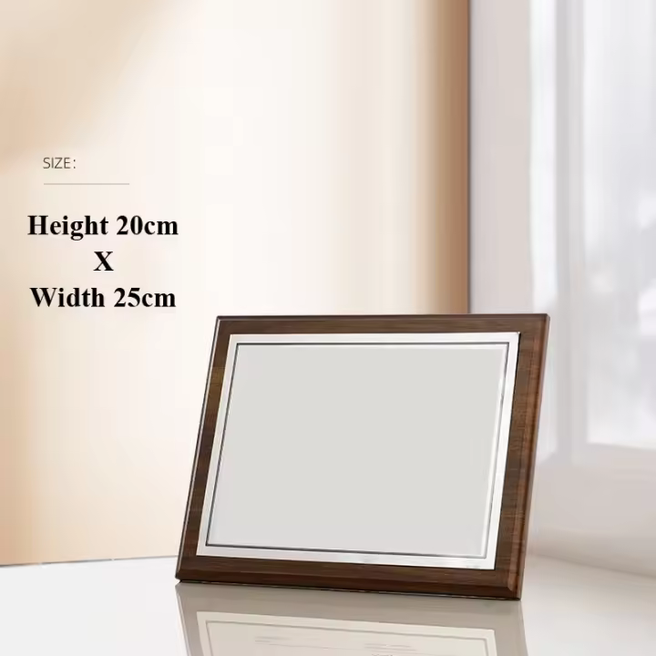 Hoja de aluminio de Metal personalizada, medalla de oro y plata de Honor, placa de producción, decoración del hogar, trofeo de certificado de madera, 1 unidad - 1