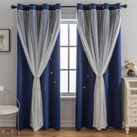 Cortinas de Dormitorio de Doble Capa Aislantes Térmicos Opaques con Ojales Protección UV,1 pieza - details 44