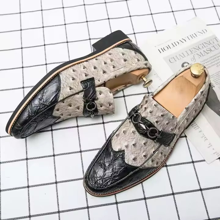 Vestido de negocios elegante para hombre, informal, plano, cómodo de llevar, zapatos de cuero para conducir, Oxford - 1