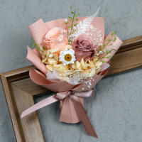 Día de San Valentín Día de la Madre rosas reales con caja de regalo Mini ramo de flores eternas - details 4