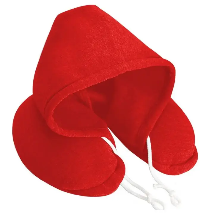 Almohada de avión en forma de U con capucha, suave y cómoda, almohada de viaje para el cuello - 1