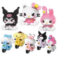 Anime Hello Kitty modelo de bloques de construcción juguetes ensamblados figura Sanrio Kuromi My Melody rompecabezas para niños regalo decoraciones de escritorio - details 1