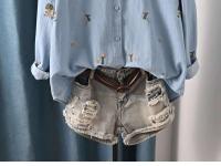 Blusas Bordadas de Flor Moda Coreana para Mujeres Primavera Camisa de Jeans de Diseñador - details 40