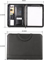 Bolso de Negocios Vegano de Lujo Todo en Uno con Cremallera Bolsa de Resumen A4, Calculadora Solar, Almacenamiento de Tarjetas, Cuaderno de Escritura - details 3