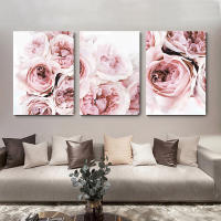 Póster de Flores Rosa Nórdicas en Lienzo 3pcs Decoración de Pared para Sala de Estar Arte de Pintura en Lienzo sin Marco para Decoración del Hogar Marca JUBEER - details 4