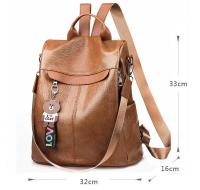 Mochila de gran capacidad para mujer, bolso de hombro antirrobo de PU, a la moda versátil para mujer, bolso de moda - details 0