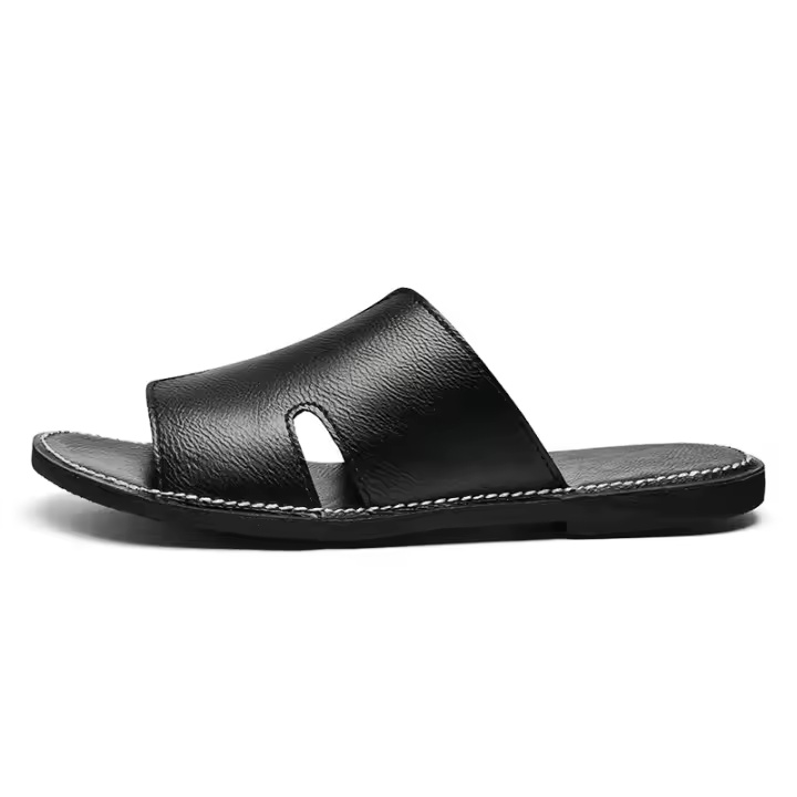 Zapatillas de verano nuevas de cuero para hombre, antideslizantes y desodorantes. - 1