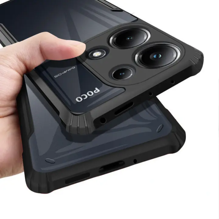 Funda de teléfono para Xiaomi Poco M6 Pro 4G, carcasa de protección completa, dura, transparente, trasera, borde suave, a prueba de golpes - 1