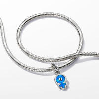 Cuentas de piedra azul doble plateada para hacer joyas de estilo minimalista moderno - details 1