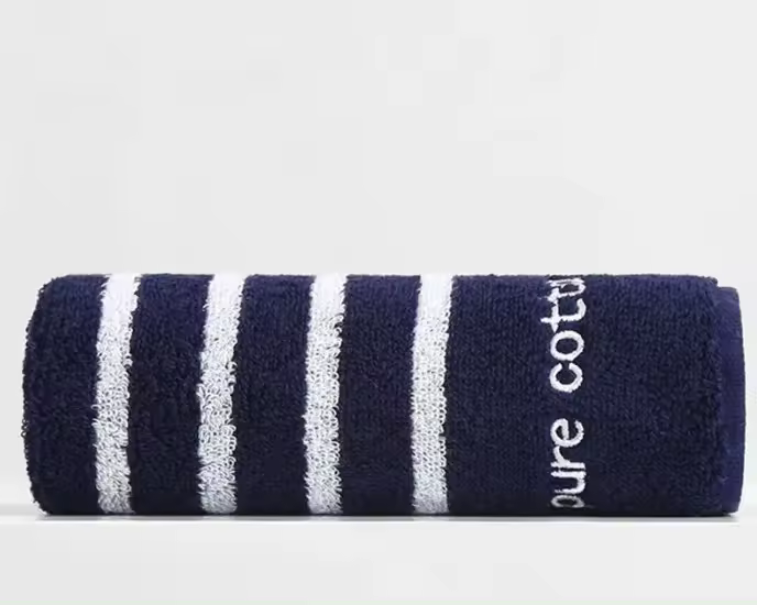 Toalla de mano de algodón puro para baño, toalla facial Suave a rayas, fuerte absorción de agua - 1