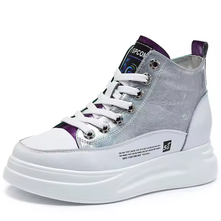 Nuevos zapatos populares de suela gruesa para mujer, zapatos deportivos y de ocio versátiles de caña alta - 1