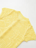 Novedad de Verano Blusa Informal con Flores para Mujer Cuello Redondo, Manga Corta, Cruza con Puntos y Huecos - details 7