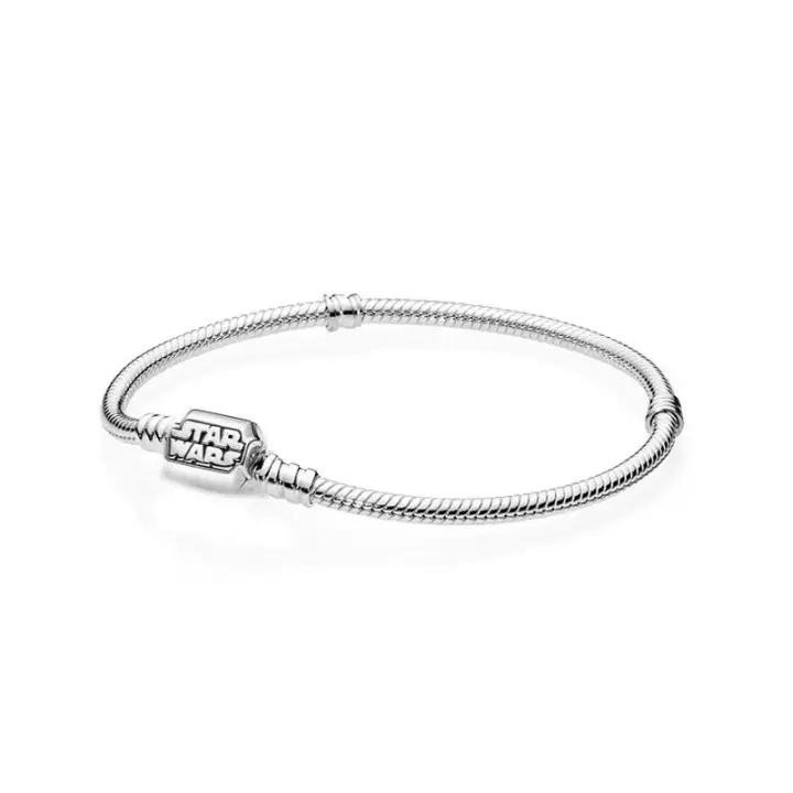 Guerra de las Galaxias 599254 Pulsera Moments de plata de ley con cierre de cadena de serpiente C00 - 1