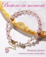 Pulsera de Curación de Mariposa de Cuarzo de Rosa de Oro 14K Ajustable - details 0