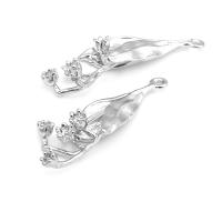 4 Uds. Colgantes de flores de latón de Color platino, suministros para hacer joyas de alta calidad, collar, pendientes, accesorios para mujer - details 2