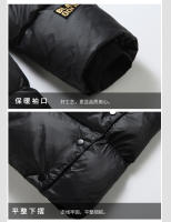 Chaqueta larga de plumón para hombre, de oro negro, chaqueta de algodón cálida con capucha de invierno enroscada - details 17