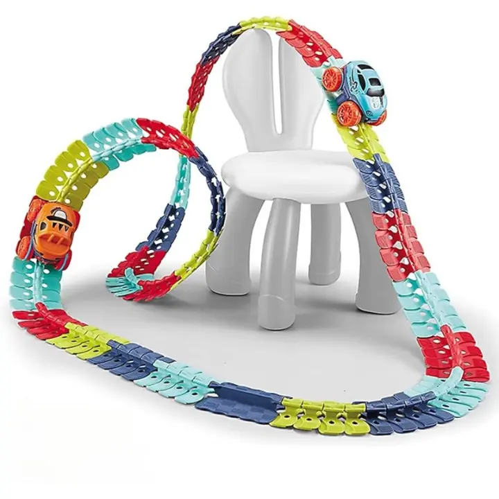 Rampas de coche de carreras mágicas intercambiables flexibles, juguetes de pista para niños - 1