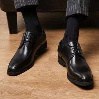 Nuevos zapatos de cuero de moda para hombres y zapatos formales casuales sólidos de goma Oxford - details 2