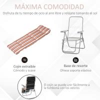 Sillas de Jardín Plegables de Acero Gravedad Cero Respaldar Ajustable en 5 Posiciones Reposapiés - details 12