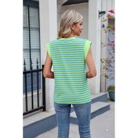 BUNO- Blusas informales holgadas a rayas para mujer, moda de verano 2025, camisas y blusas Vintage de gran tamaño para mujer, Top elegante juvenil para mujer - details 6