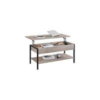 Mesa de Café de Madera Elevable Diseño Moderno con Revistero 104,5 x 49,5 x (49-61,5) cm Gris - details 10
