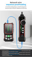 NOYAFA Buscador de Cables Multiuso Probador de Continuidad y QC Tester de Red POE - details 2