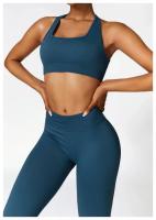 Conjunto de Yoga 2 Piezas Deporte para Mujeres Ropa de Gimnasio con Sujetador Deporte Mallas Cintura Alta Shorts Yoga Leggings Traje de Fitness Material Exterior de Nylon - details 3