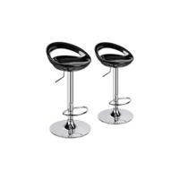 Taburete de Bar Juego de 2, Sillas de Bar Regulables en Altura en Piel Sintética, Taburete de Cocina Giratorio en 360 °   con Respaldo y Reposapiés, Acero Cromado, Gris Claro - details 10