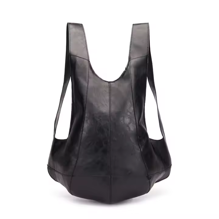 Mochila De Cuero PU con cera de aceite minimalista informal, mochila antirrobo, Mochila De Cuero Crazy Horse - 1