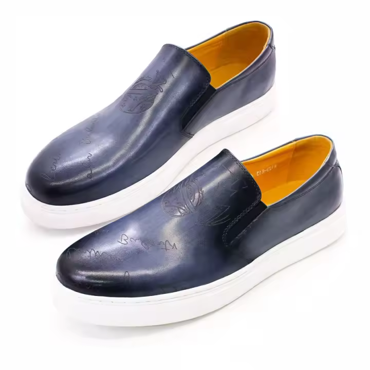 Zapatos planos cómodos de cuero para hombre, mocasines, zapatos de hombre de un pedal - 1