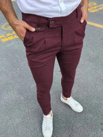 Pantalones formales informales con decoración de Bolsillo falso para hombre, nuevos - details 8