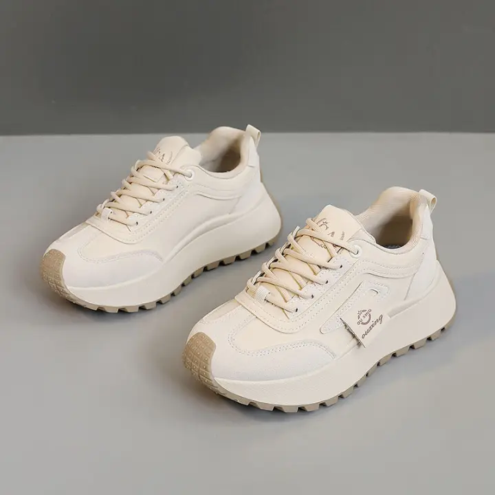 Zapatillas de Plataforma Baja para Mujer Primavera-Otoño 2025 Moda Estudiantil con Aumento de Altura Sencillo - 1