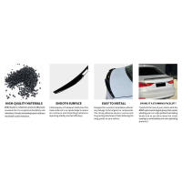 BDBO Wings para Audi 2014-2020 A3 S3 RS3 Sedan 4 puertas alerón ala trasera tapa del maletero, negro brillante - estilo High Kick M4 - details 3