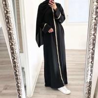 Elegante Falda Maxi de Caftán de Secuencia Larga Vestido Islámico de Moda para Mujeres - details 8