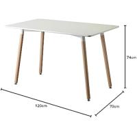 Estilo escandinavo, ideal para comedor, cocina, salón o como escritorio de oficina, color blanco, 120x70x72 cm - details 2
