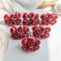 6 uds flor Artificial de seda pequeña rosa DIY boda novia sosteniendo accesorios de flores hogar dormitorio florero decoración corona de Navidad - details 3
