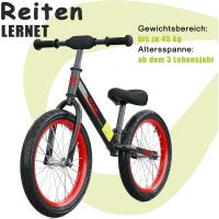 Bicicleta sin Pedales para Niños 16 Pulgadas de 3 4 5 6 7 Años Niña y Niño, Manillar y Sillín Ajustables, Ruedas de Goma, Cuadro de Acero al Carbono, hasta 45 kg - details 2