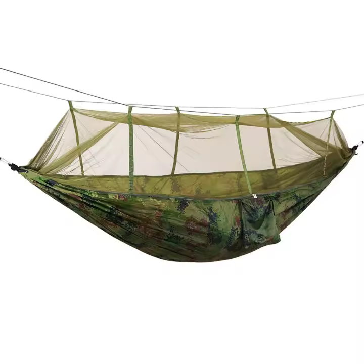 Hamaca para Acampar al Aire Libre con mosquitera Hamacas portátiles para Exteriores para mochileros, Camping, Viajes, Playa - 1